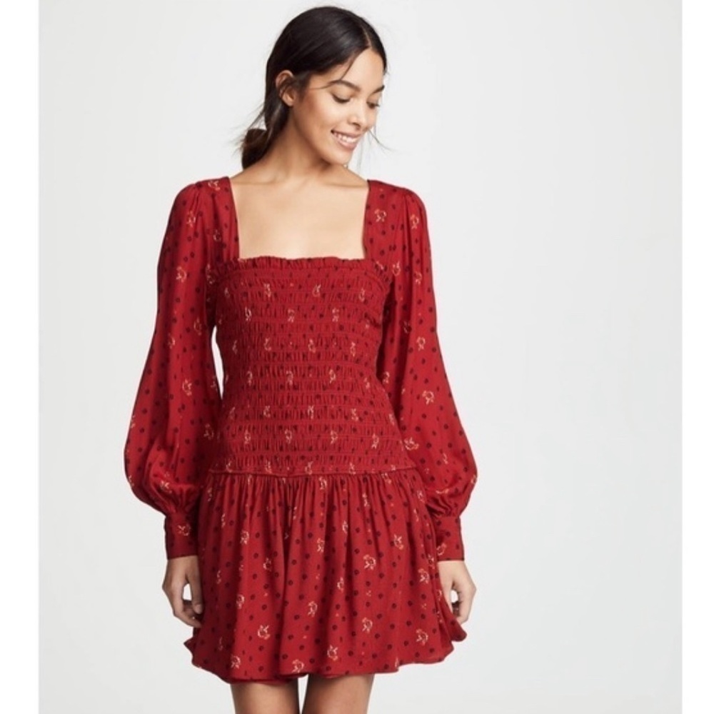 Free People Two Faces Printed Mini Dress Size S
